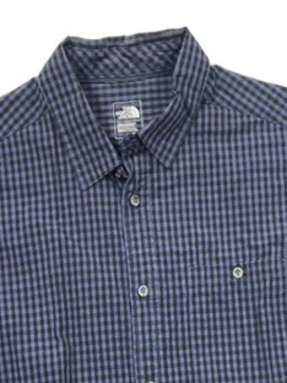 The North Face Blue Plaid Cotton Long Sleeve Button Down Shirt Men's M